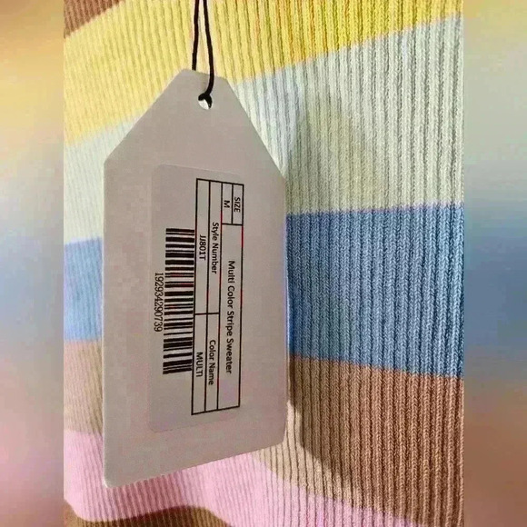 NWT ENGLISH FACTORY Multi Color Stripe Sweater - Picture 3 of 5